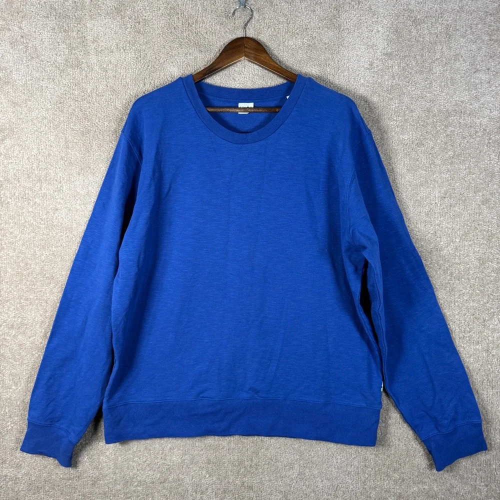 NN07 Barrow Crew Sweatshirt Mens XXL Cobalt Blue Slub Cotton Pullover Casual NWT